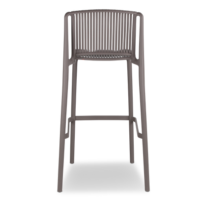 Paros UV Plastic Outdoor Bar Stool (PP) in Taupe