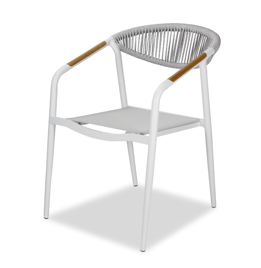 Amalfi Square Table Outdoor Dining Suite in White (Choose Chairs) – The ...