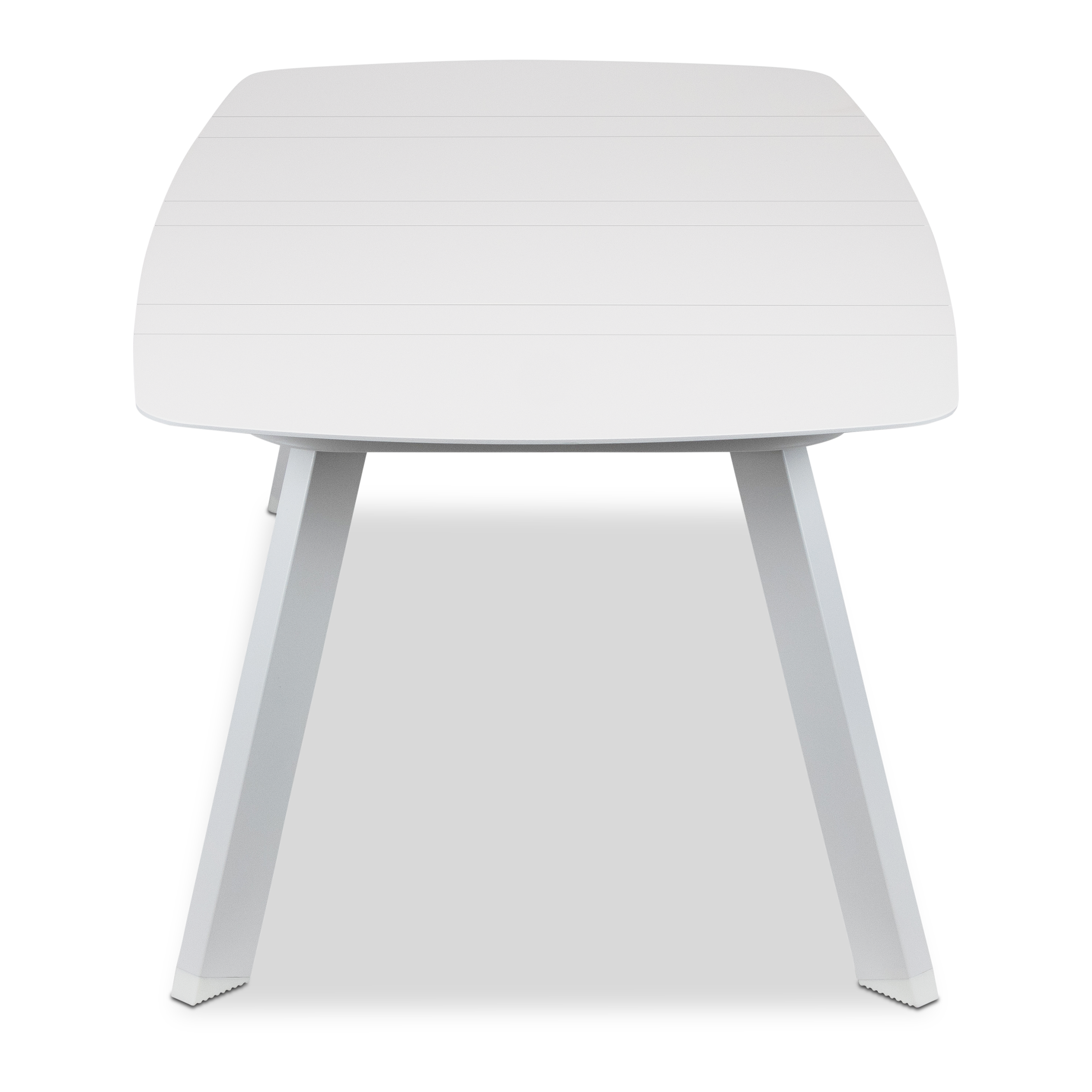 Porto 3 Seater with 2 x Armchair & Amalfi Coffee Table in Arctic White with Teak Polywood Accent and Spuncrylic Stone Grey Cushions