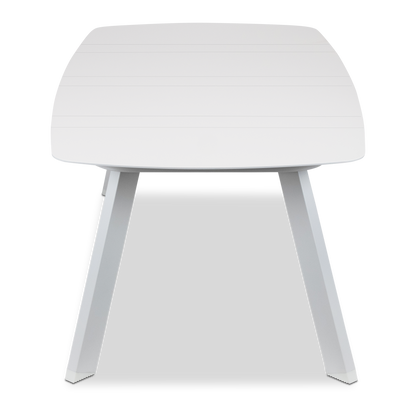 Porto 3 Seater with 2 x Armchair & Amalfi Coffee Table in Arctic White with Teak Polywood Accent and Spuncrylic Stone Grey Cushions
