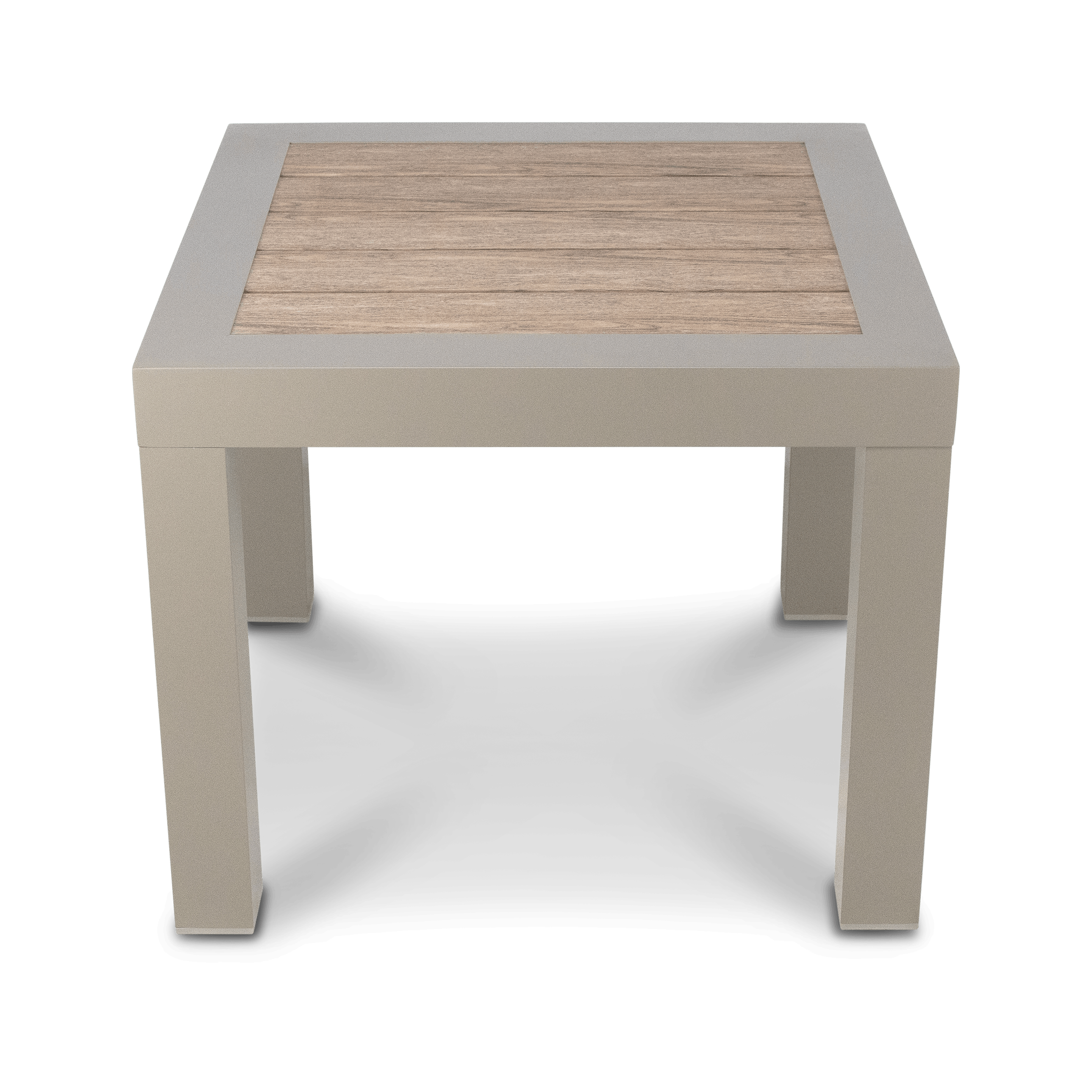 Atlanta Side Table in Taupe with Polywood Top