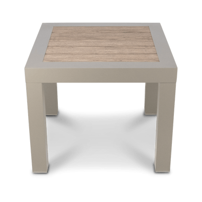 Atlanta 3pc Occasional Set with recline function in Taupe with Latte Spun Polyester Cushions and Polywood Accent