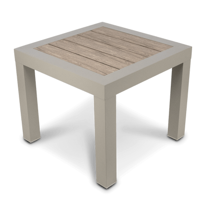 Atlanta 3pc Occasional Set with recline function in Taupe with Latte Spun Polyester Cushions and Polywood Accent
