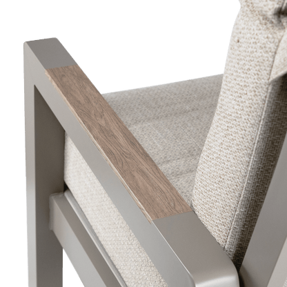 Atlanta 3pc Occasional Set with recline function in Taupe with Latte Spun Polyester Cushions and Polywood Accent