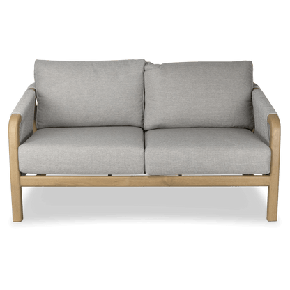 Daintree 5 piece Lounge Set with Pebble Olefin Rope, Pebble Olefin Cushions and Teak Look Aluminium Frame