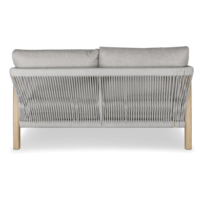 Daintree 5 piece Lounge Set with Pebble Olefin Rope, Pebble Olefin Cushions and Teak Look Aluminium Frame
