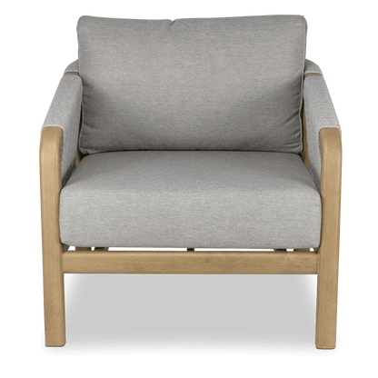 Daintree 3pc Occasional Set with Pebble Olefin Rope, Pebble Olefin Cushions and Teak Look Aluminium Frame