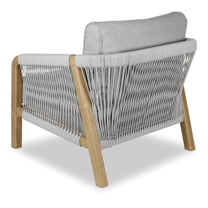 Daintree 3pc Occasional Set with Pebble Olefin Rope, Pebble Olefin Cushions and Teak Look Aluminium Frame