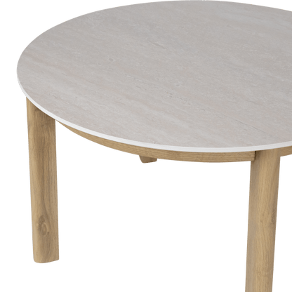 Daintree Side Table with Sintered Stone Top and Teak Look Aluminium Frame