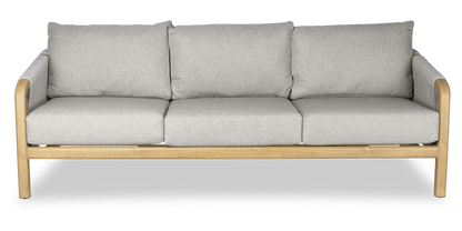 Daintree 3 Seater with Pebble Olefin Rope, Pebble Olefin Cushions and Teak Look Aluminium Frame