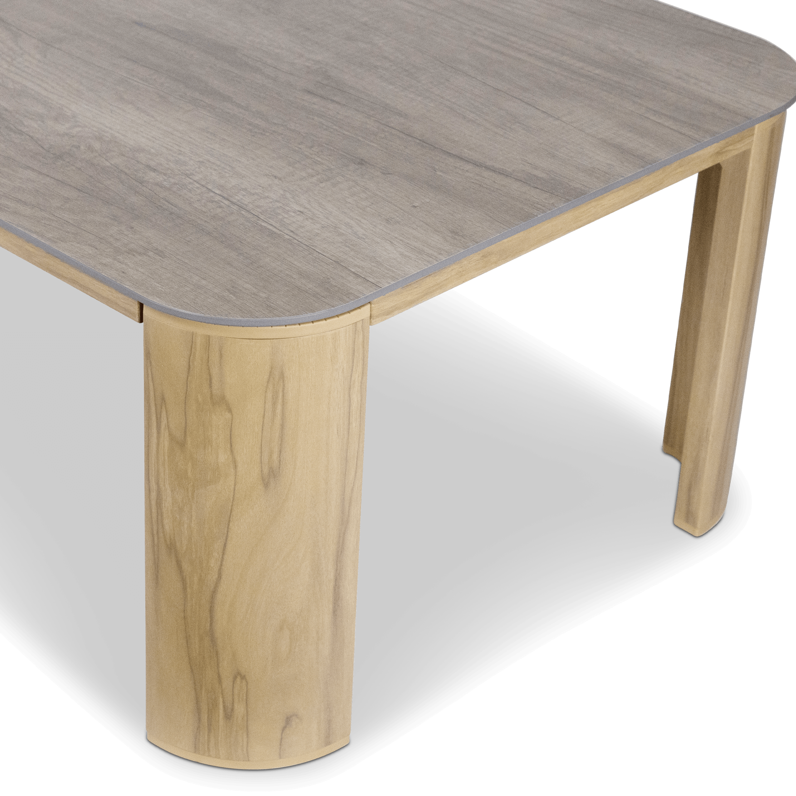 Eclipse Coffee Table with HPL Top and Teak Finish Aluminium Frame
