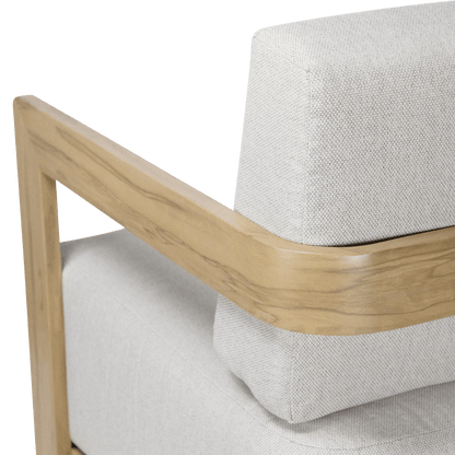 Eclipse 3 Seater in Soft Beige Olefin Cushions and Teak Finish Aluminium Frame
