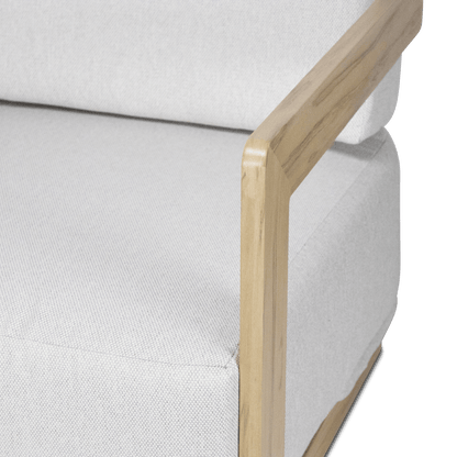 Eclipse 2 Seater in Soft Beige Olefin Cushions and Teak Finish Aluminium Frame
