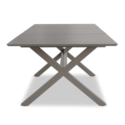 Caribbean Outdoor Extension Dining Table in Taupe Aluminium