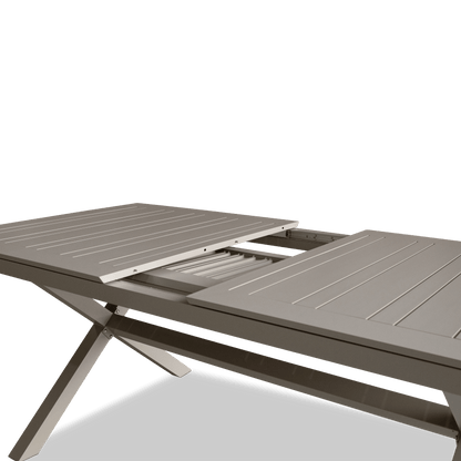 Caribbean Outdoor Extension Dining Table in Taupe Aluminium