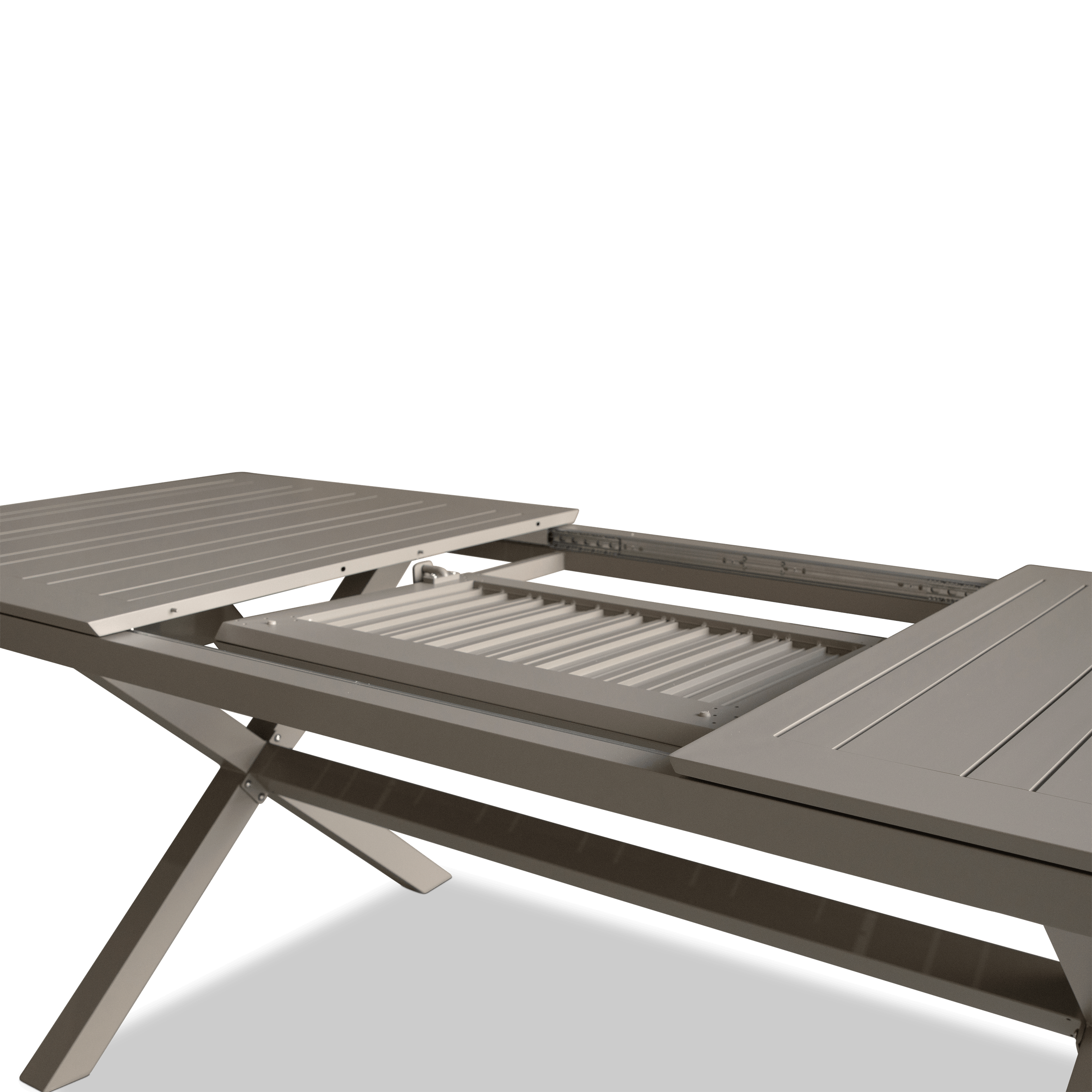 Caribbean Outdoor Extension Dining Table in Taupe Aluminium