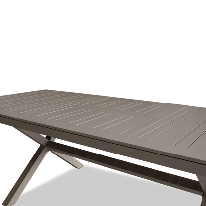 Caribbean Outdoor Extension Dining Table in Taupe Aluminium
