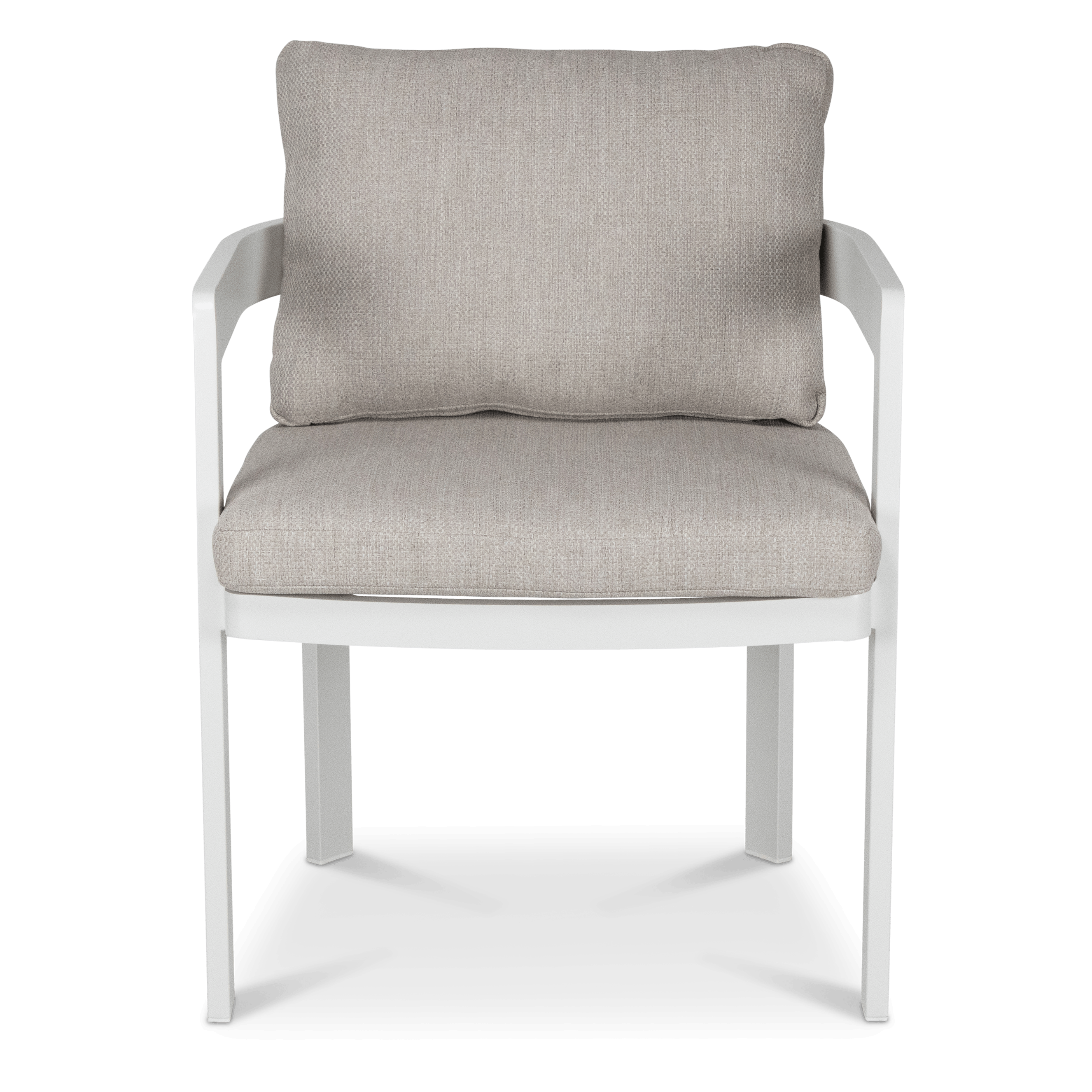 Elements Dining Chair in Arctic White and Sahara Sunset Olefin Cushions