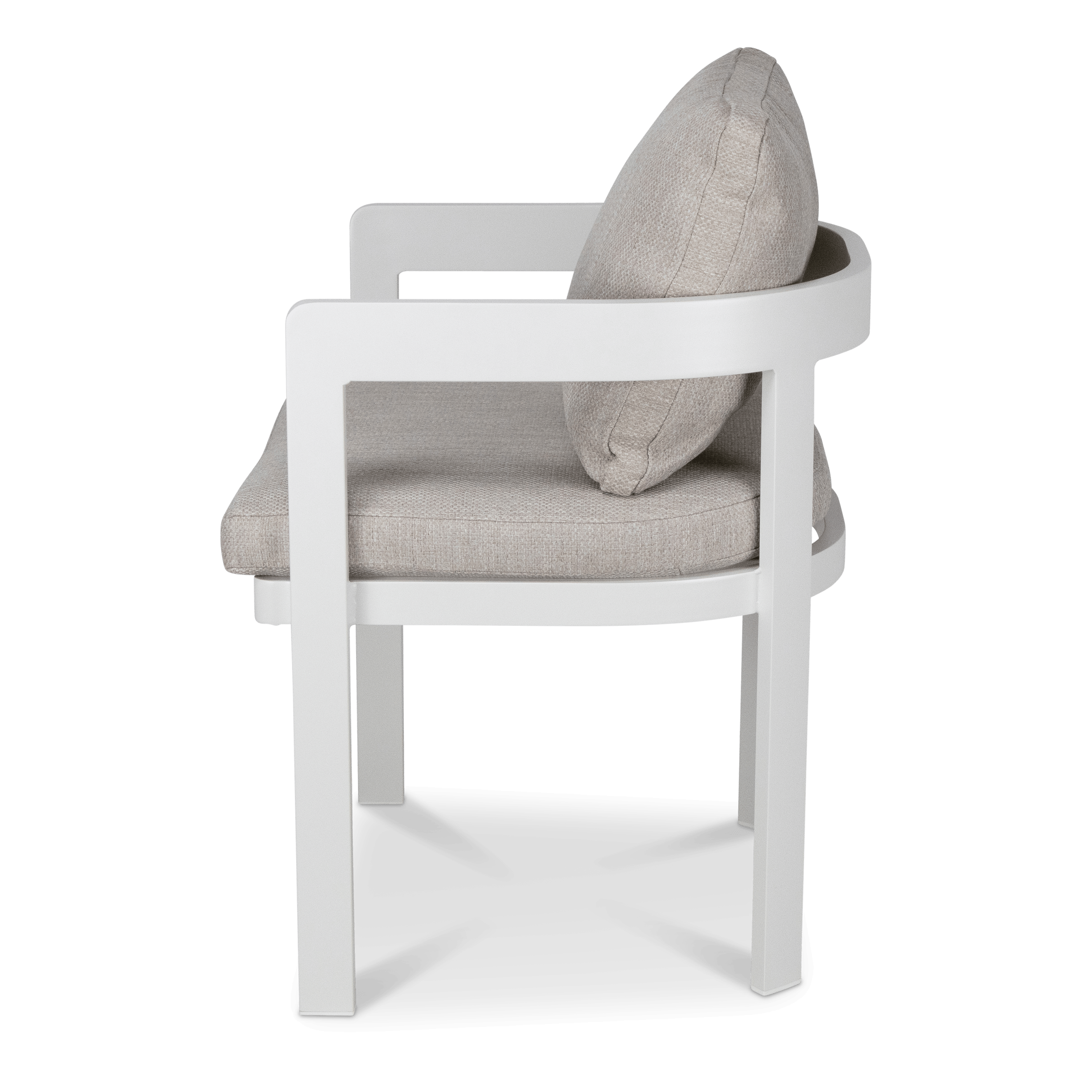 Elements Dining Chair in Arctic White and Sahara Sunset Olefin Cushions