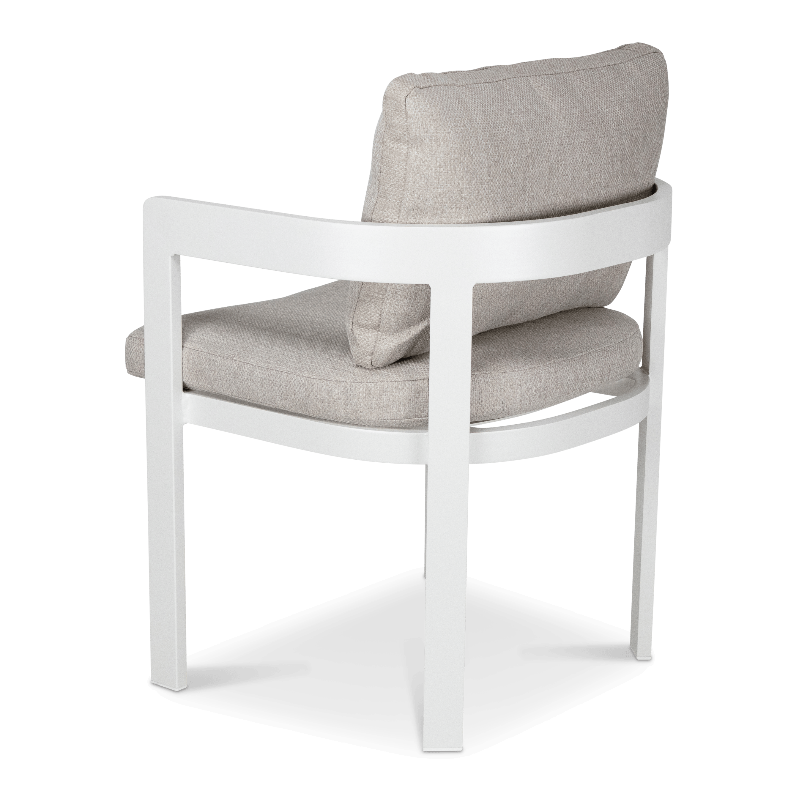 Elements Dining Chair in Arctic White and Sahara Sunset Olefin Cushions