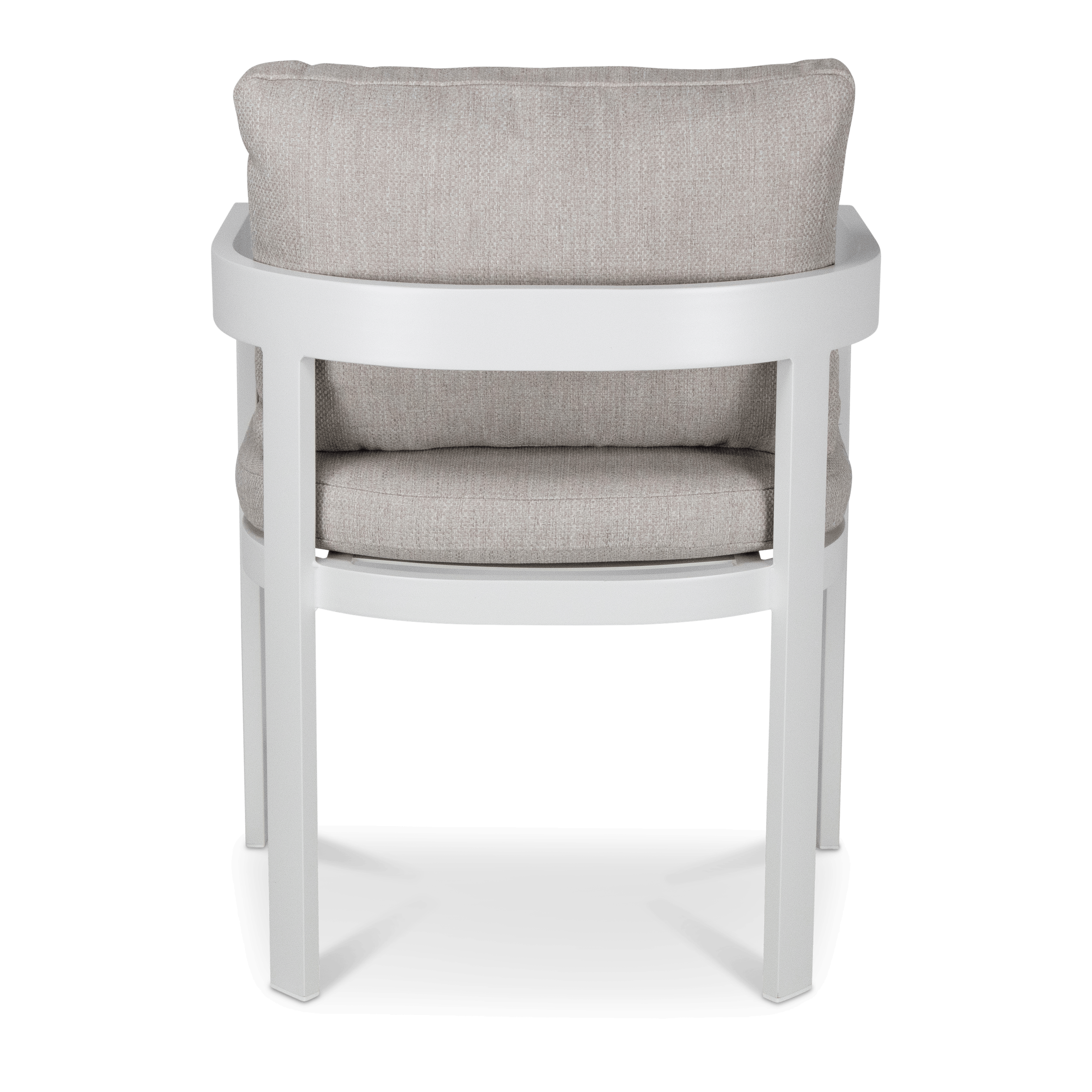 Elements Dining Chair in Arctic White and Sahara Sunset Olefin Cushions
