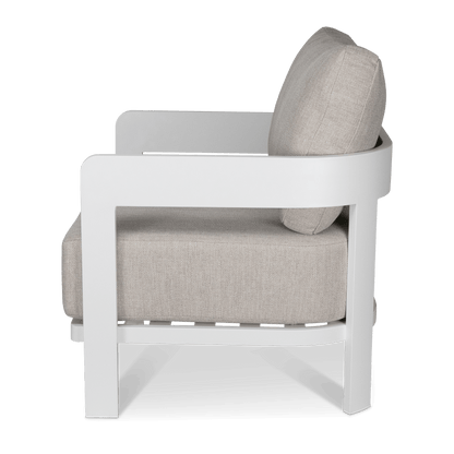 Elements 3 Seater, 2 Seater and Armchair in Arctic White Aluminium Frame
