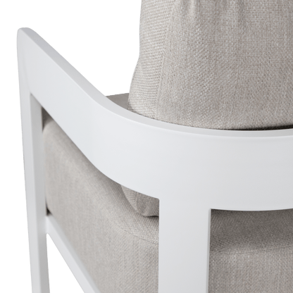 Elements 3 Seater, 2 Seater and Armchair in Arctic White Aluminium Frame