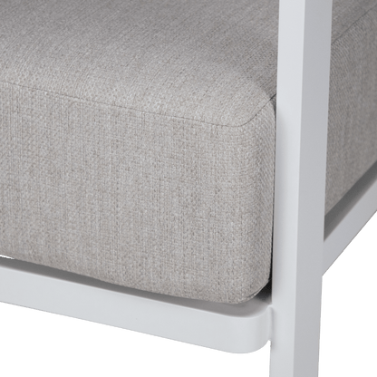 Elements 3 Seater in Arctic White and Sahara Sunset Olefin Cushions