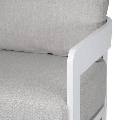 Elements 3 Seater, 2 Seater and Armchair in Arctic White Aluminium Frame