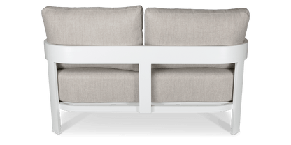 Elements 2 Seater in Arctic White and Sahara Sunset Olefin Cushions