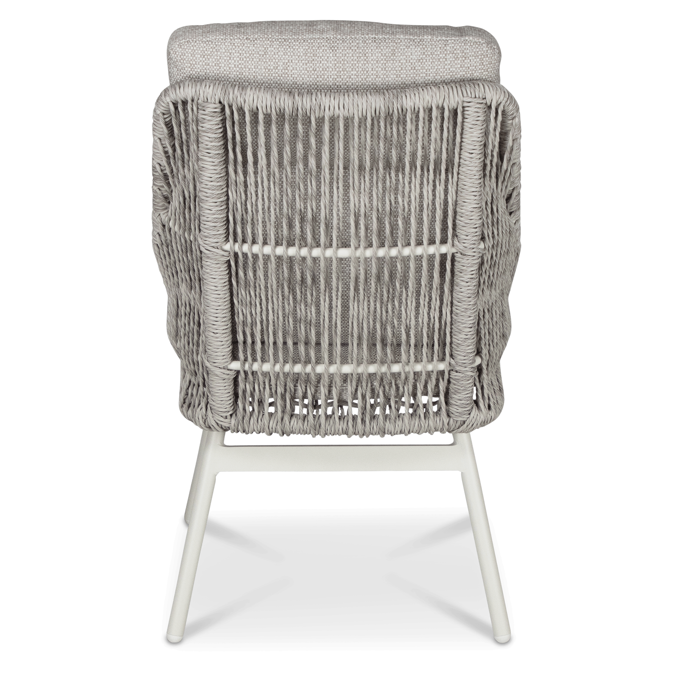 Pacific Dining Chair in Natural White Aluminium with Stone Twist Rattan