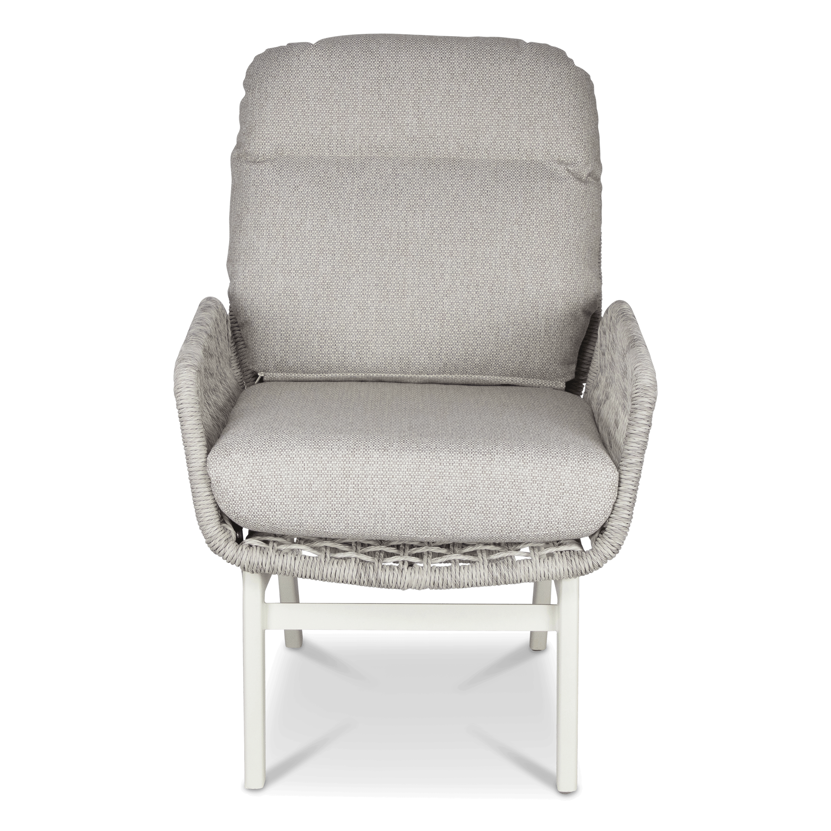 Pacific Reclining Armchair in Natural White Aluminium with Stone Twist Rattan