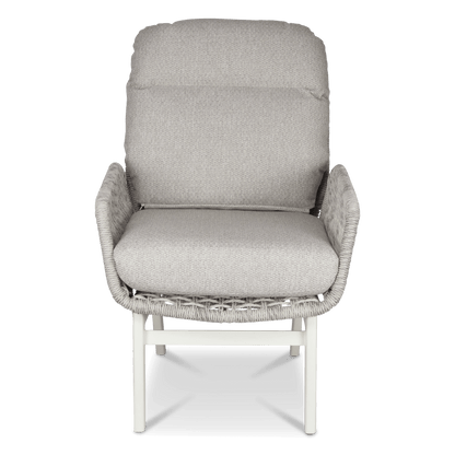 Pacific Reclining Armchair in Natural White Aluminium with Stone Twist Rattan
