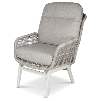 Pacific Reclining Armchair in Natural White Aluminium with Stone Twist Rattan