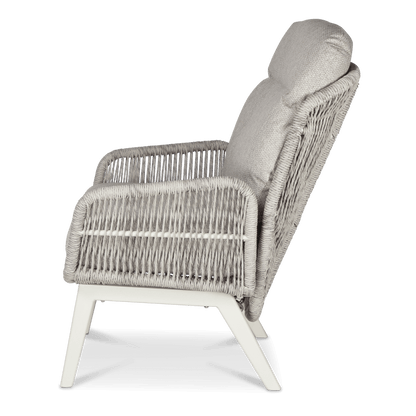 Pacific Reclining Armchair in Natural White Aluminium with Stone Twist Rattan
