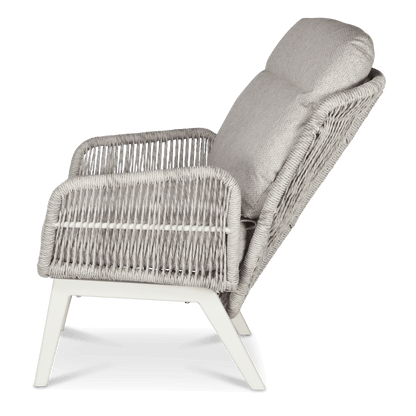 Pacific Reclining Armchair in Natural White Aluminium with Stone Twist Rattan