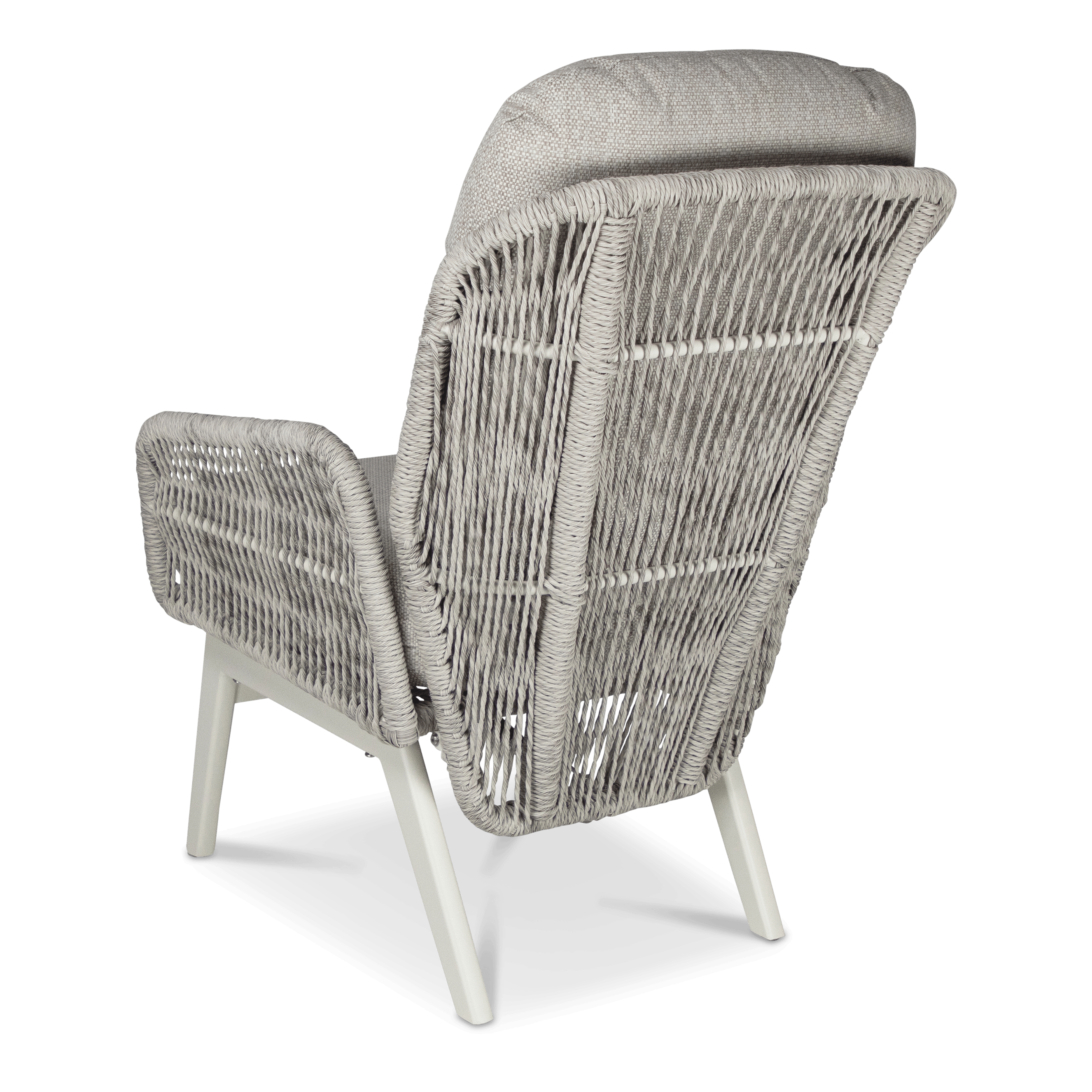 Pacific Reclining Armchair in Natural White Aluminium with Stone Twist Rattan