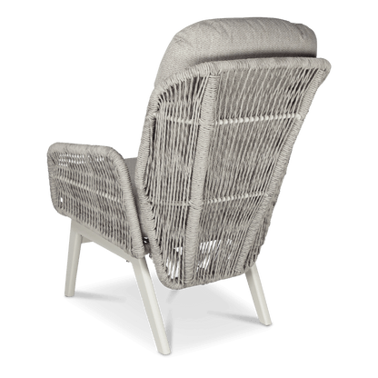 Pacific Reclining Armchair in Natural White Aluminium with Stone Twist Rattan