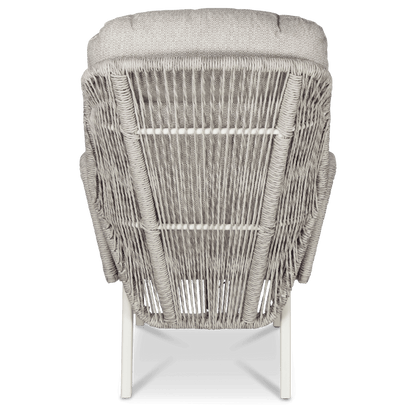 Pacific Reclining Armchair in Natural White Aluminium with Stone Twist Rattan