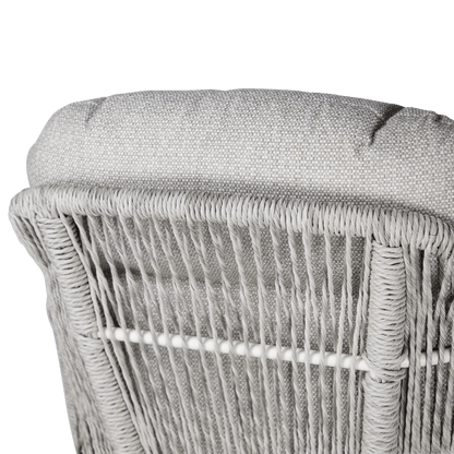 Pacific Reclining Armchair in Natural White Aluminium with Stone Twist Rattan