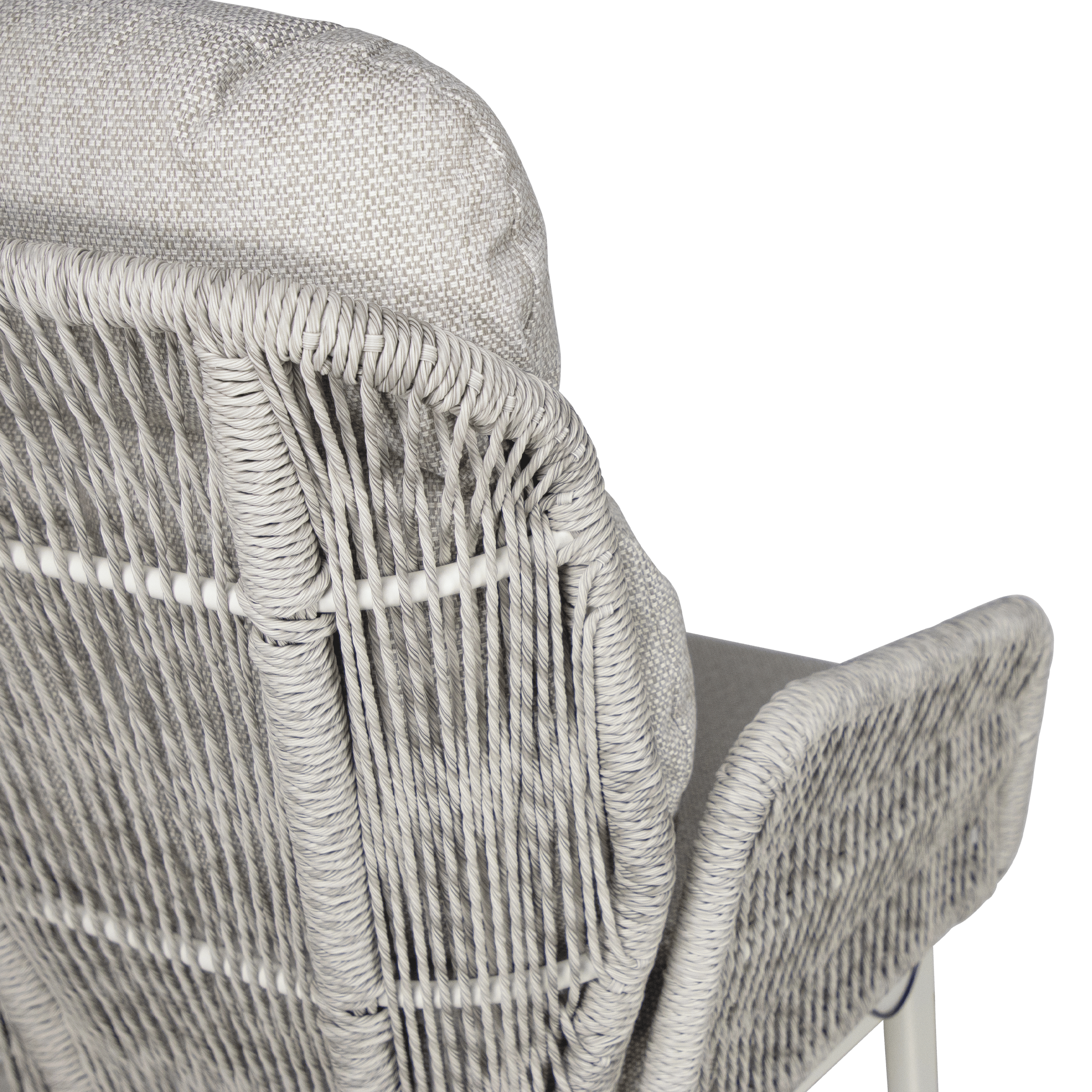 Pacific Reclining Armchair in Natural White Aluminium with Stone Twist Rattan