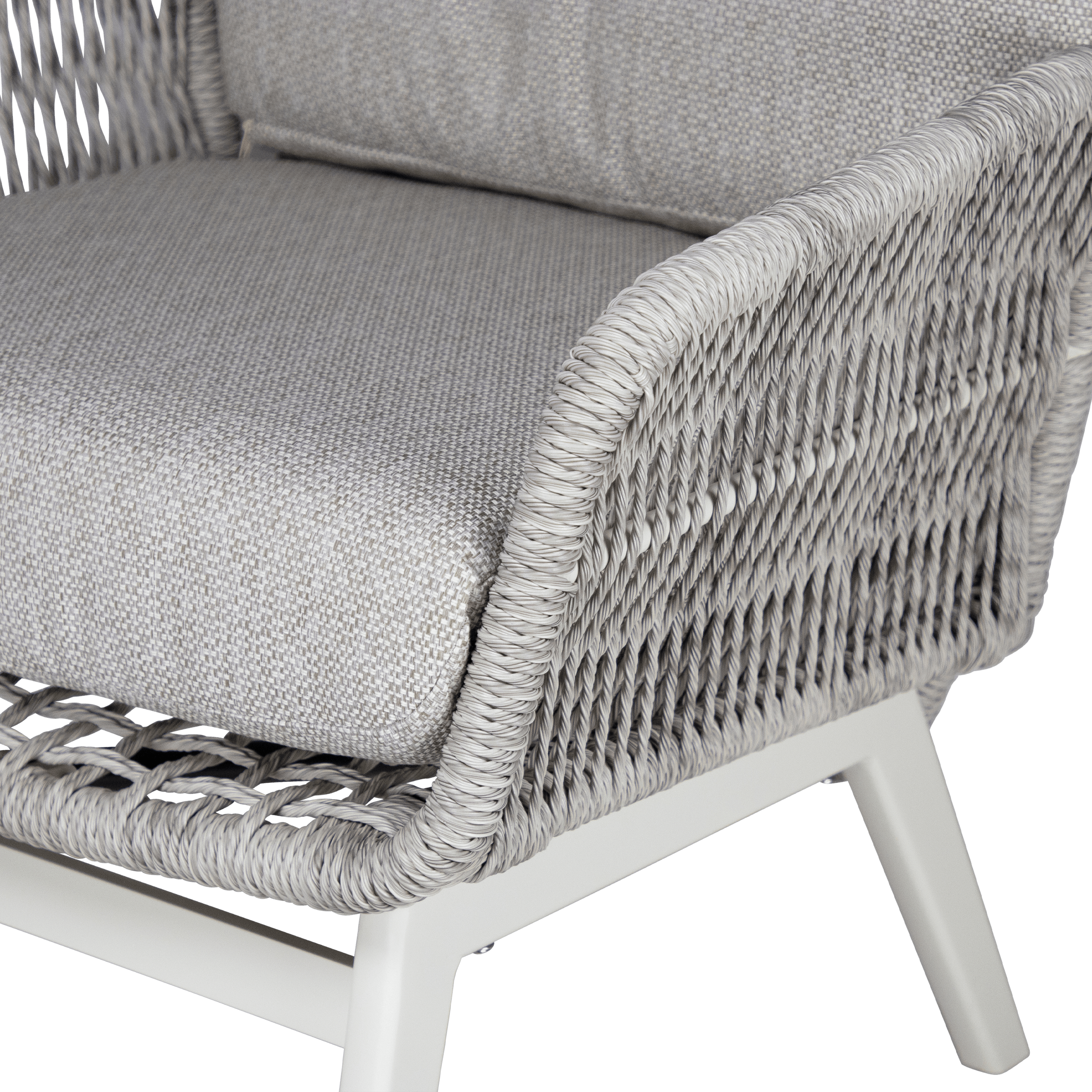 Pacific Reclining Armchair in Natural White Aluminium with Stone Twist Rattan