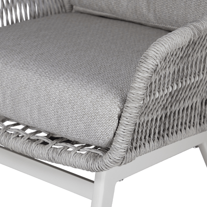 Pacific Reclining Armchair in Natural White Aluminium with Stone Twist Rattan