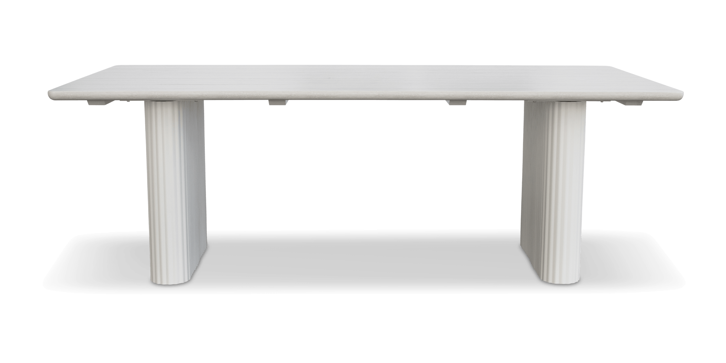 Pacific Dining Table in Natural White Aluminium with Stone Look Top
