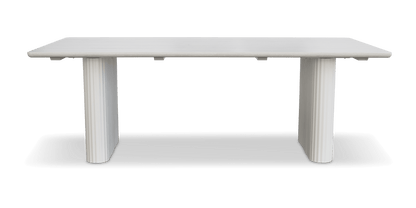Pacific Dining Table in Natural White Aluminium with Stone Look Top