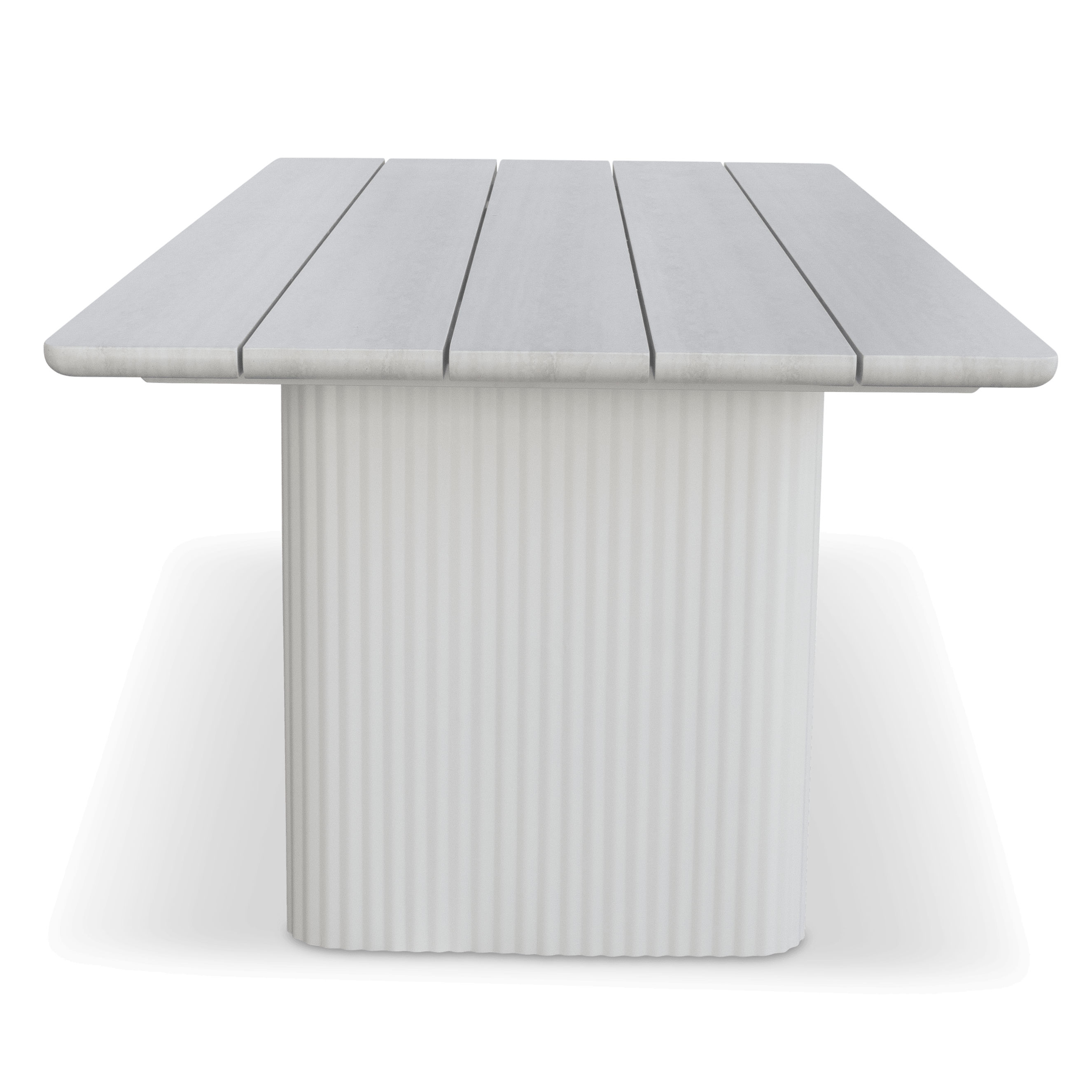 Pacific Dining Table in Natural White Aluminium with Stone Look Top