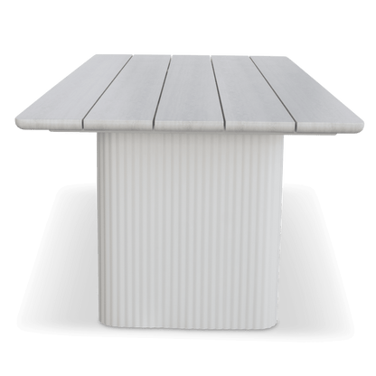 Pacific Dining Table in Natural White Aluminium with Stone Look Top