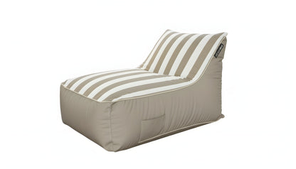 Kirra Indoor/Outdoor Bean Bag in Taupe Stripe
