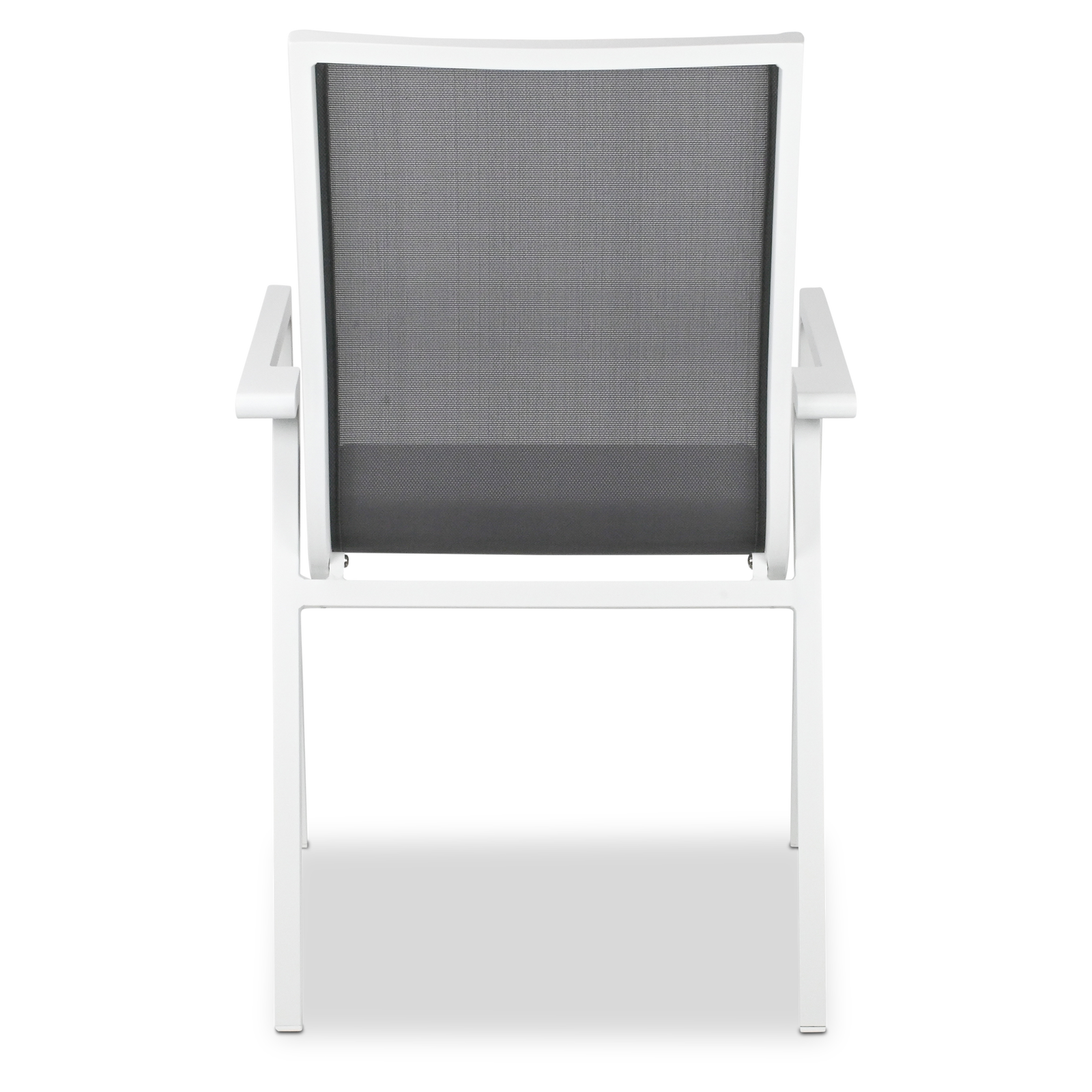 Maldives Sling Dining Chair in Grey Textilene Fabric and Arctic White Frame - The Furniture Shack
