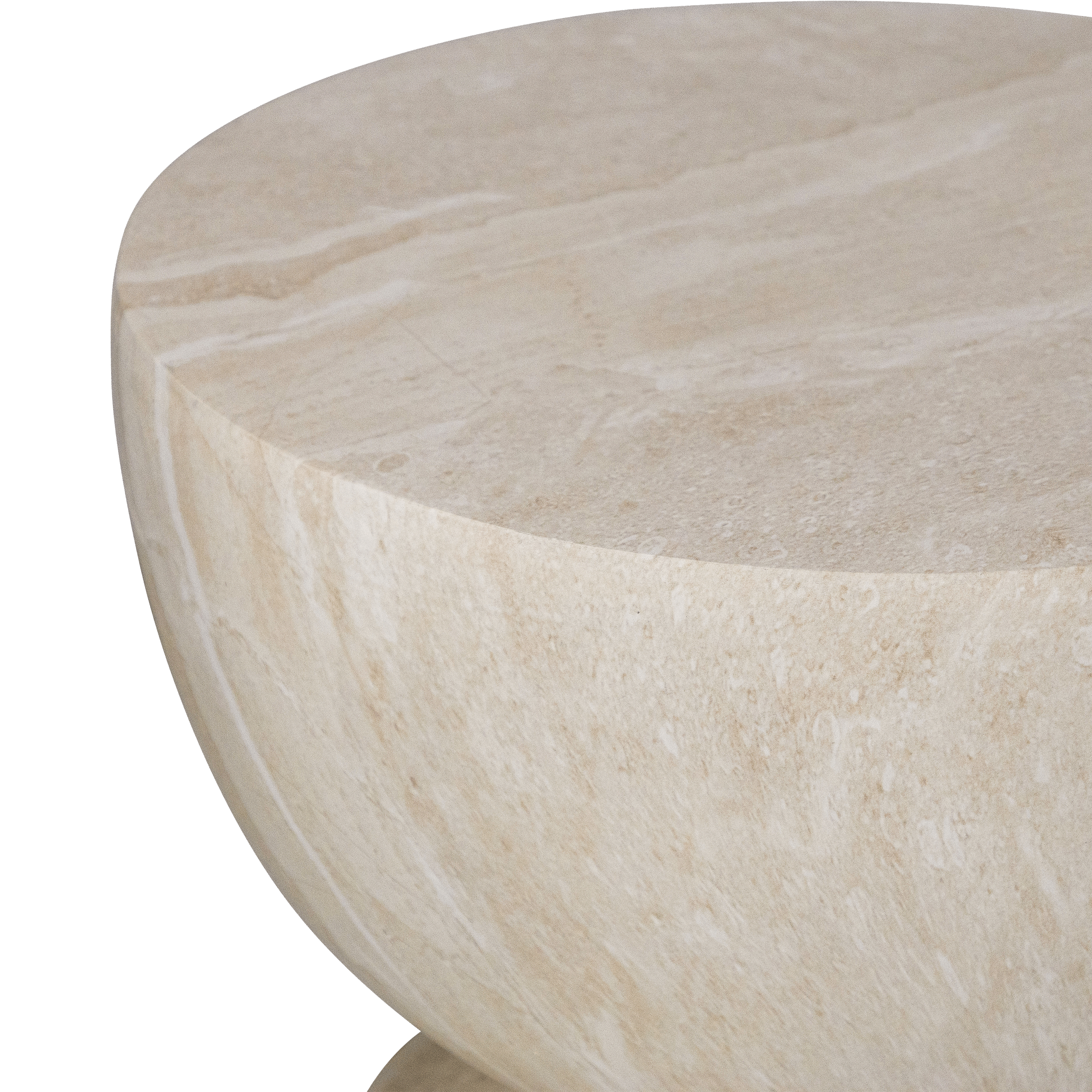 Milano Side Table in MGO Travertine Finish